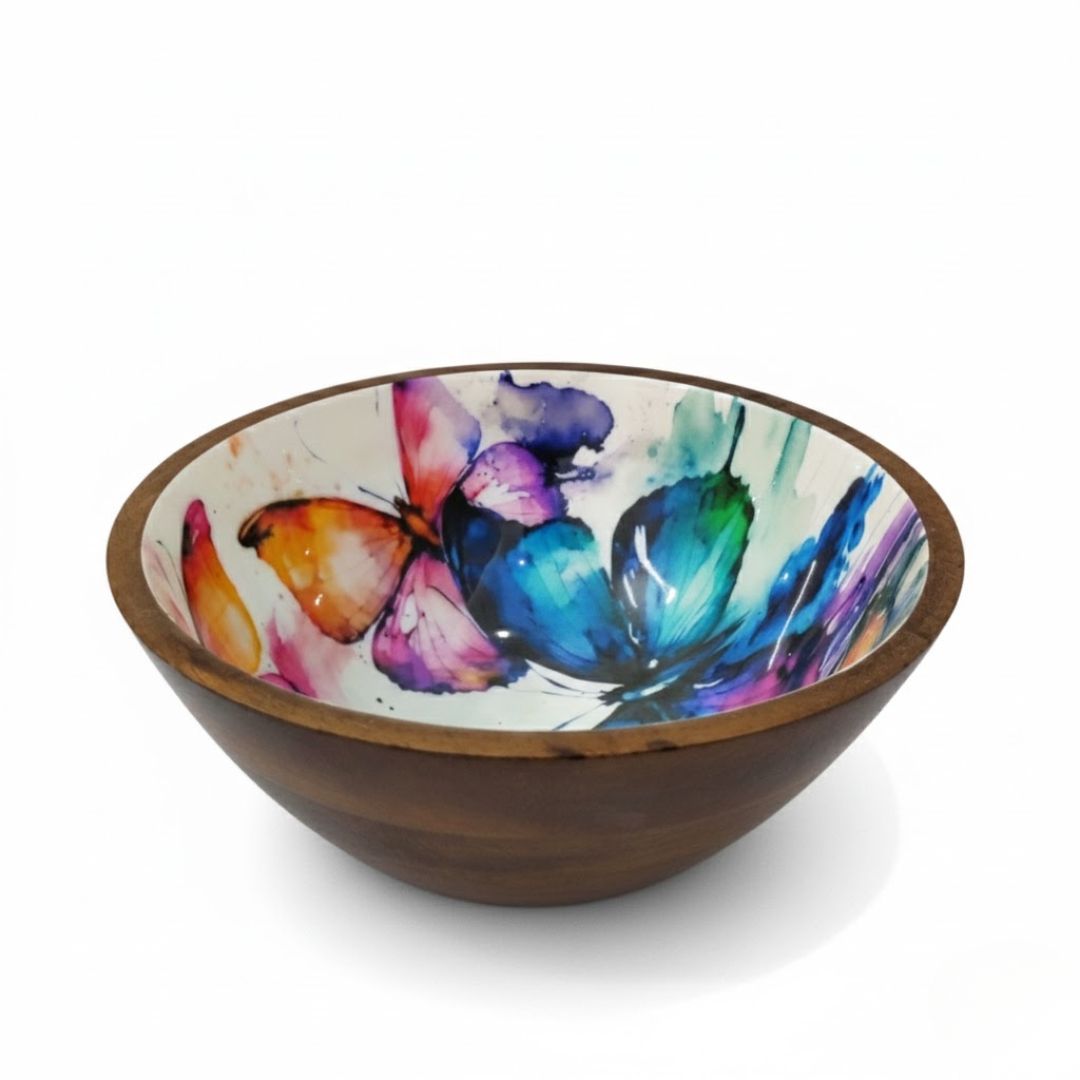 Enamel Wooden Bowl for Sustainable Dining – M 1.0